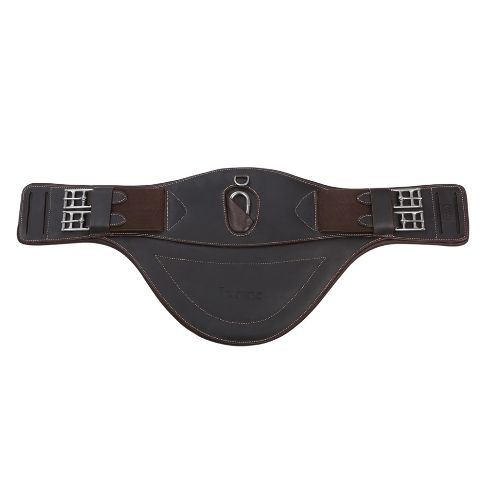 [5608/ 5611V2] Ikonic korte eventing buikriem (Zwart, 50 Cm, Gladlederen voering)