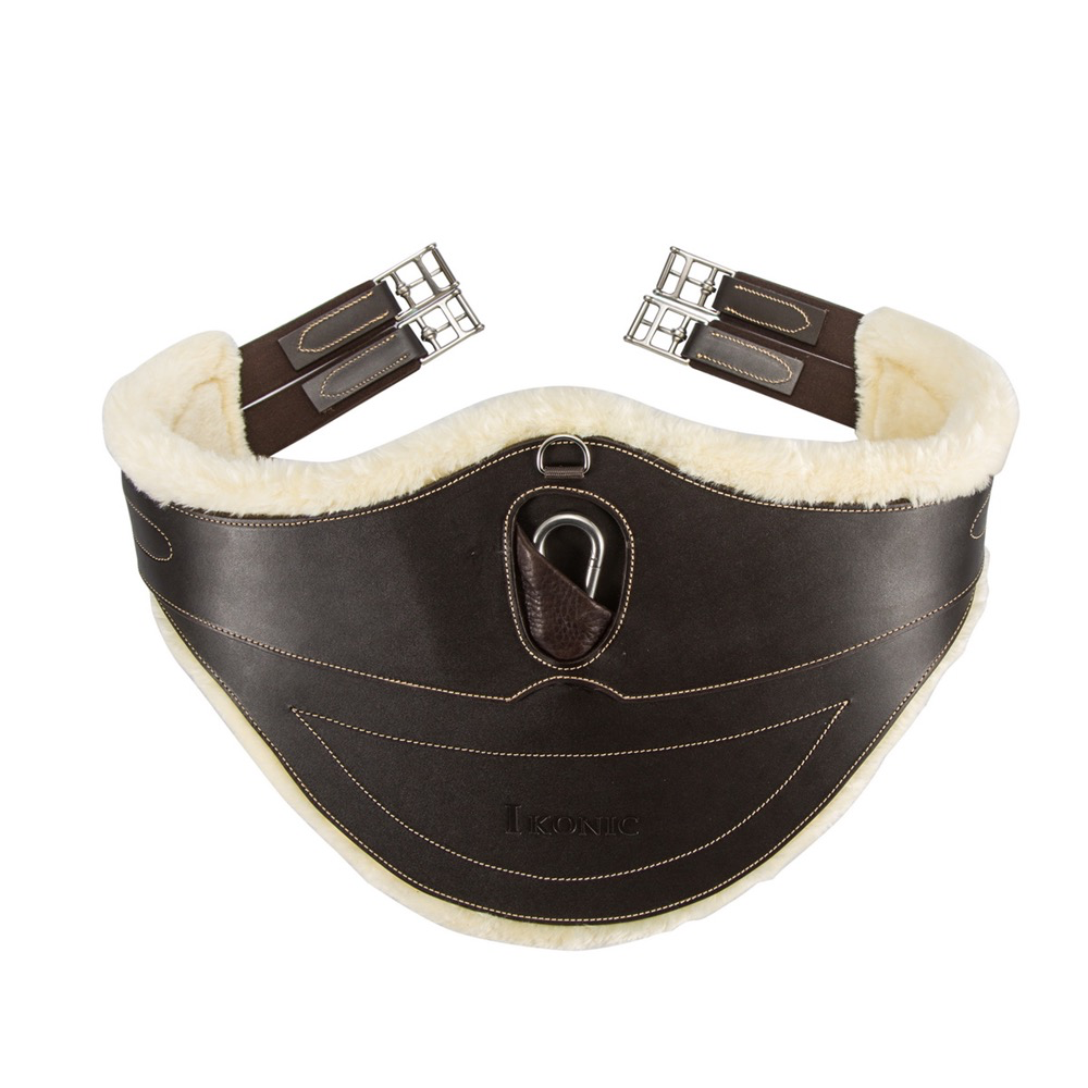 [5504V2] Cincha con babero Ikonic con borrego sintético desmontable (115 Cm, Negro)